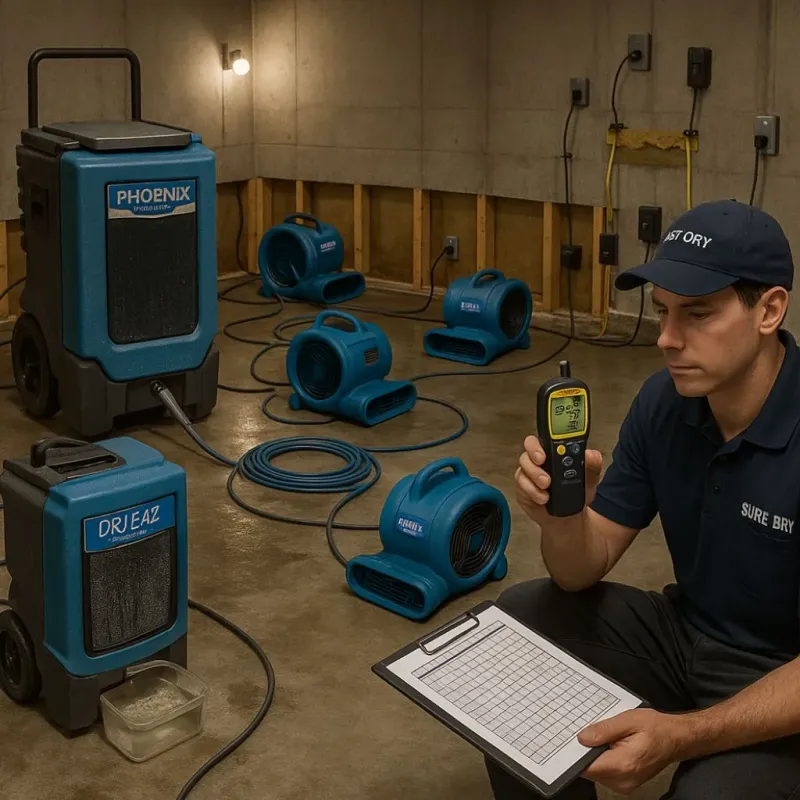 Structural Drying and Dehumidification process in Fentress County, TN